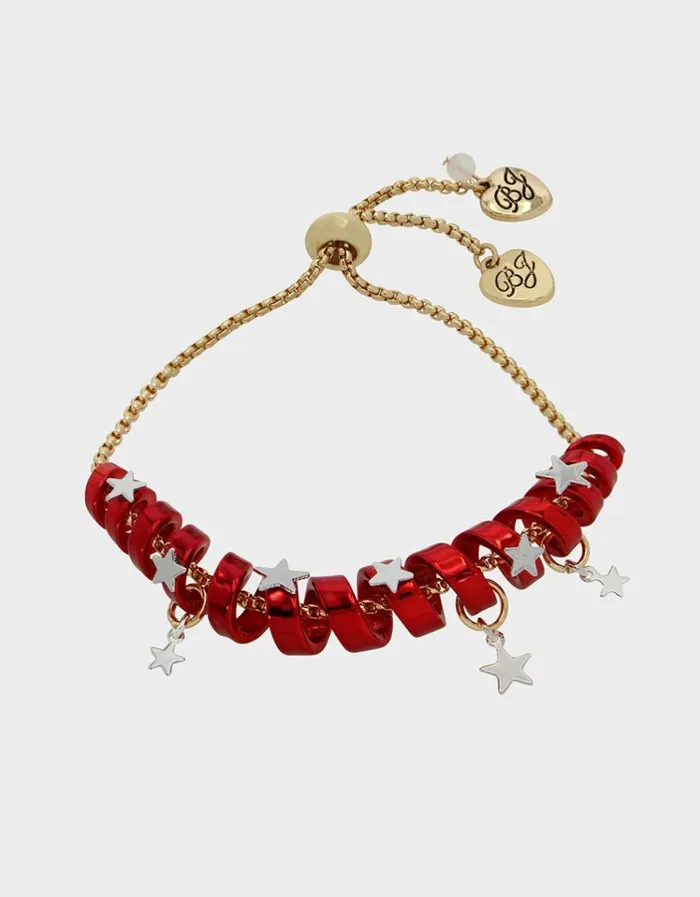 Women BETSEYS HOLIDAY COIL BRACELET RED Red Betsey Johnson