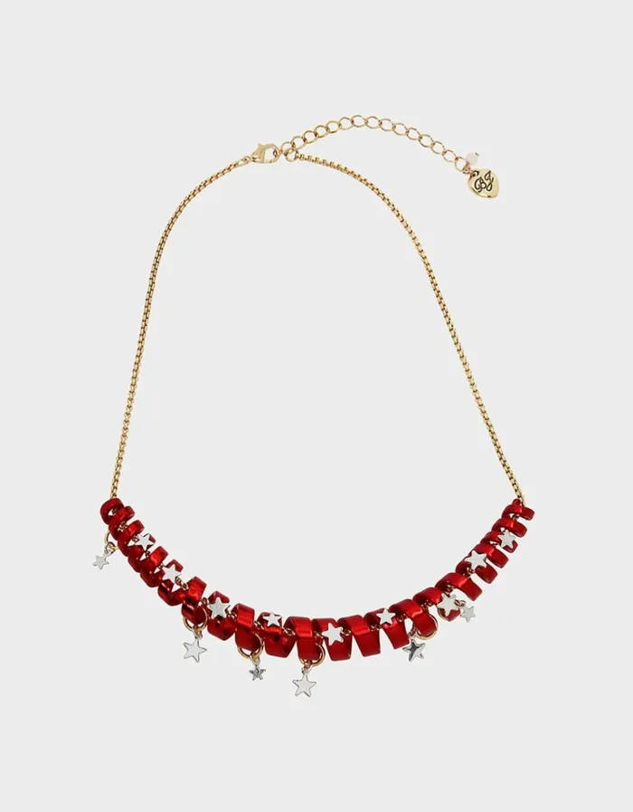Women BETSEYS HOLIDAY COIL NECKLACE RED Red Betsey Johnson