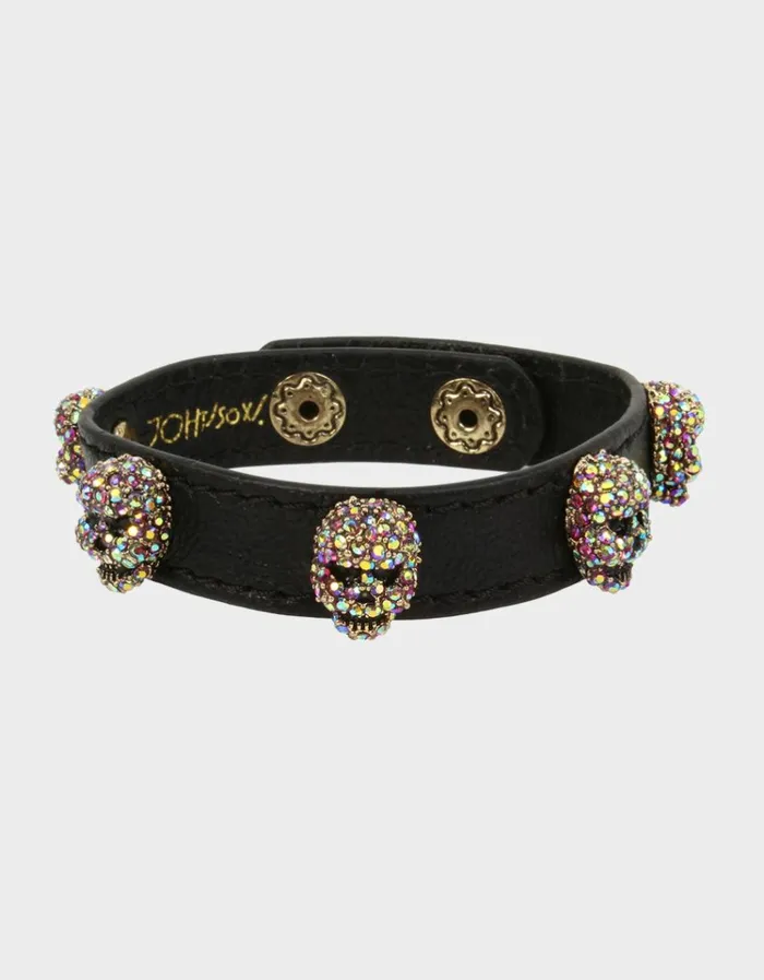 Women BETSEYS PAVE SKULL BRACELET PINK Betsey Johnson