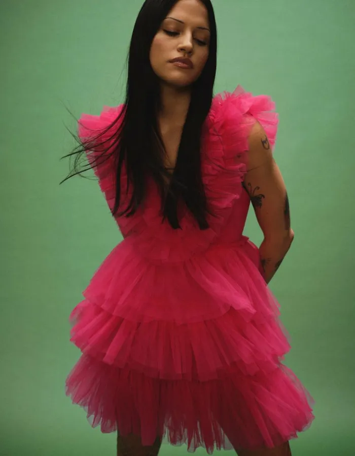 Women BETSEYS TIERED TULLE DRESS HOT PINK Hot Pink Betsey Johnson