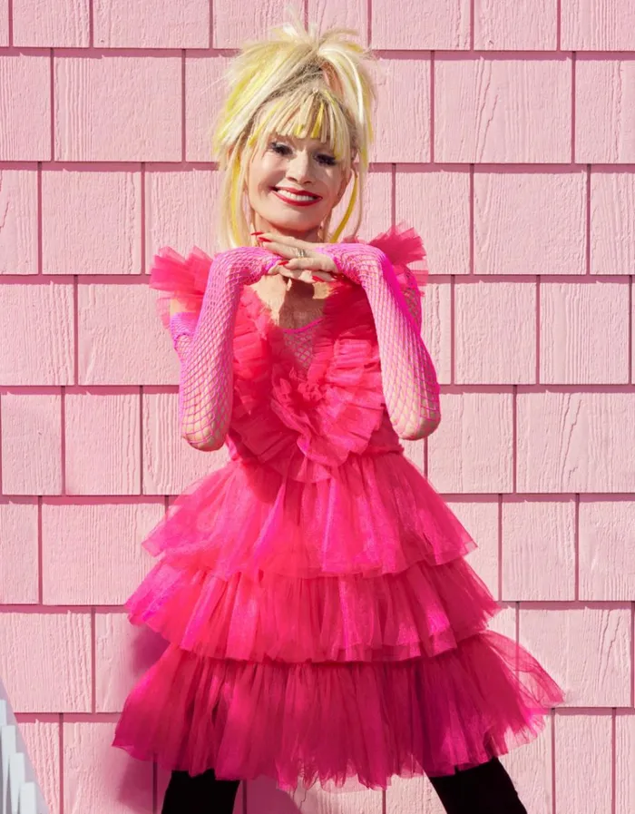 Women BETSEYS TIERED TULLE DRESS HOT PINK Hot Pink Betsey Johnson