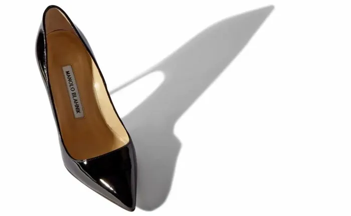 Women Black Patent Pointed Toe Pumps Manolo Blahnik Pumps