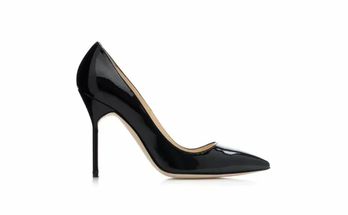 Women Black Patent Pointed Toe Pumps Manolo Blahnik Pumps