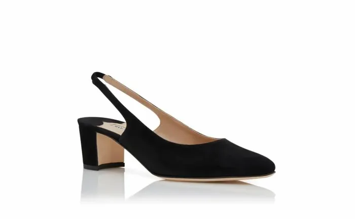 Women Black Suede Slingback Pumps Manolo Blahnik Pumps
