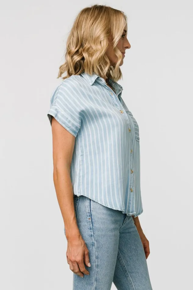 Women Blouses Shirts Baltic Born Berkley Striped Top Denim Blue Women Blouses Shirts Baltic Born Berkley Striped Top Denim Blue