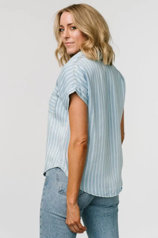 Women Blouses Shirts Baltic Born Berkley Striped Top Denim Blue Women Blouses Shirts Baltic Born Berkley Striped Top Denim Blue