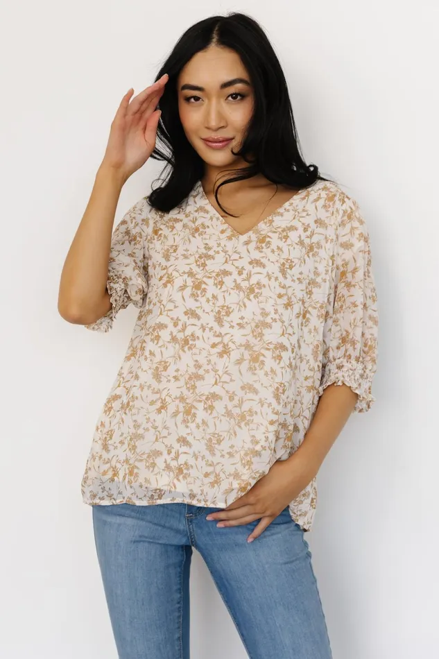 Women Blouses Shirts Baltic Born Cordova Top Cream Multi Floral Women Blouses Shirts Baltic Born Cordova Top Cream Multi Floral