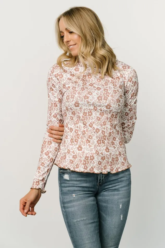 Women Blouses Shirts Baltic Born Gale Ribbed Top Mocha White Women Blouses Shirts Baltic Born Gale Ribbed Top Mocha White