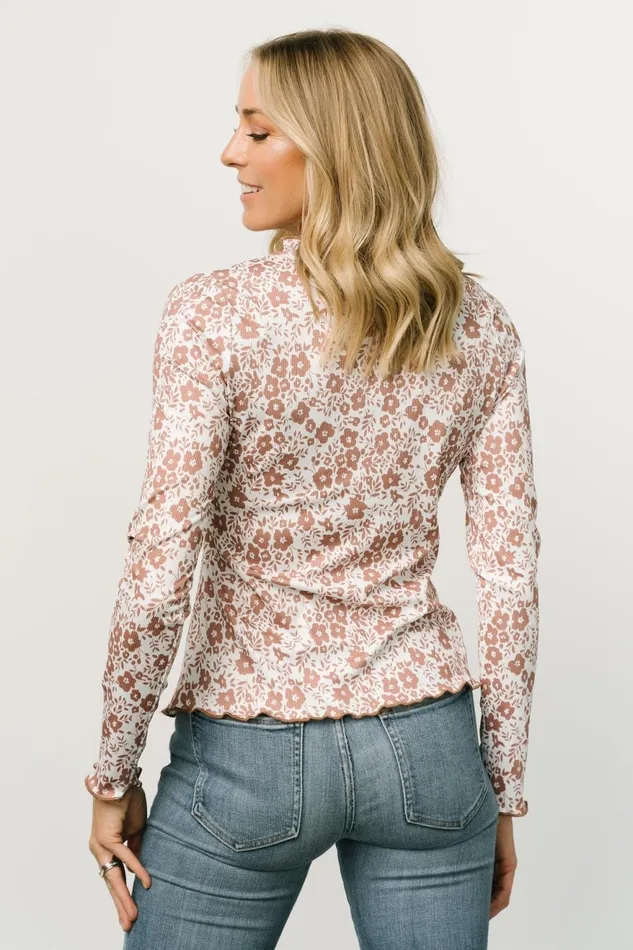 Women Blouses Shirts Baltic Born Gale Ribbed Top Mocha White Women Blouses Shirts Baltic Born Gale Ribbed Top Mocha White