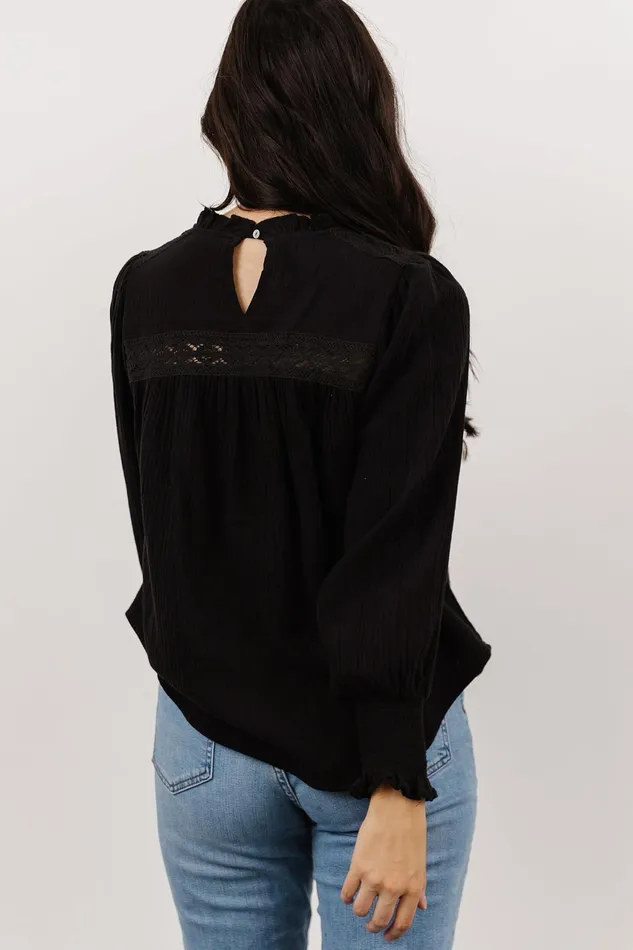 Women Blouses Shirts Baltic Born Revere Lace Top Black Women Blouses Shirts Baltic Born Revere Lace Top Black