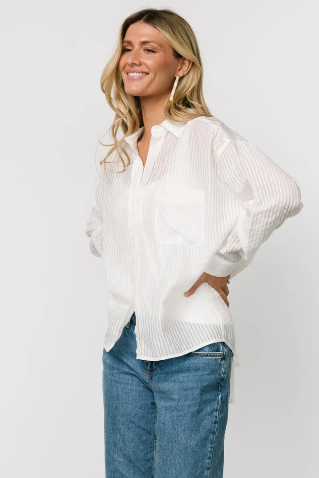 Women Blouses Shirts Baltic Born Sheldon Striped Oversized Top White Women Blouses Shirts Baltic Born Sheldon Striped Oversized Top White