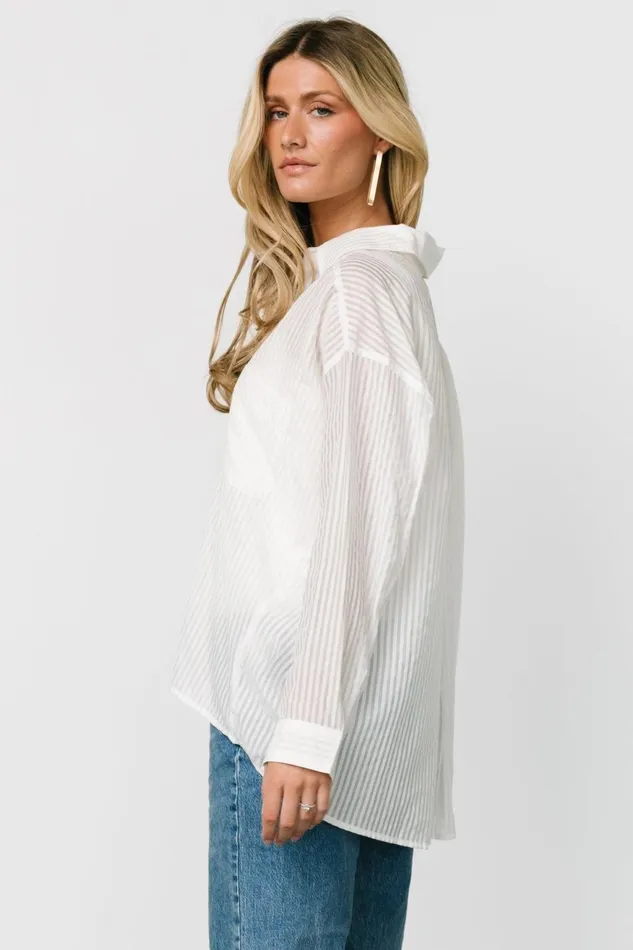 Women Blouses Shirts Baltic Born Sheldon Striped Oversized Top White Women Blouses Shirts Baltic Born Sheldon Striped Oversized Top White