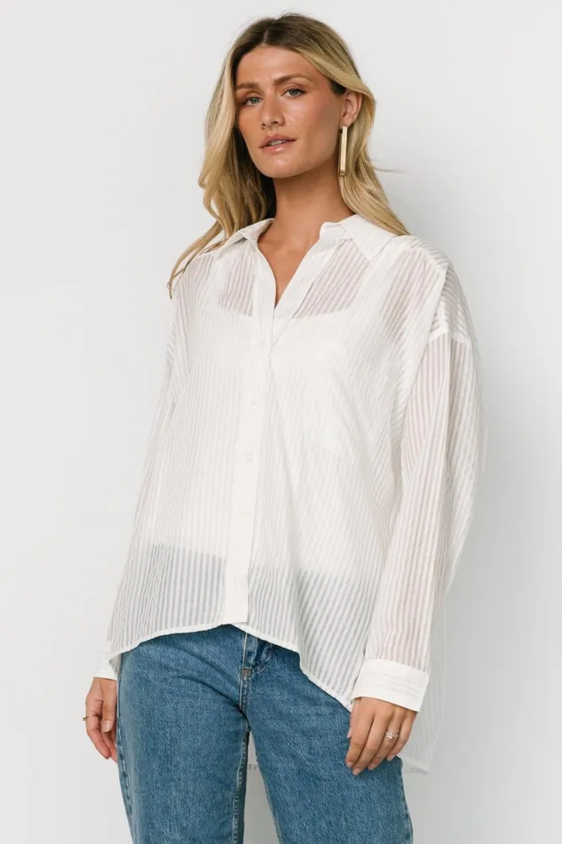 Women Blouses Shirts Baltic Born Sheldon Striped Oversized Top White Women Blouses Shirts Baltic Born Sheldon Striped Oversized Top White
