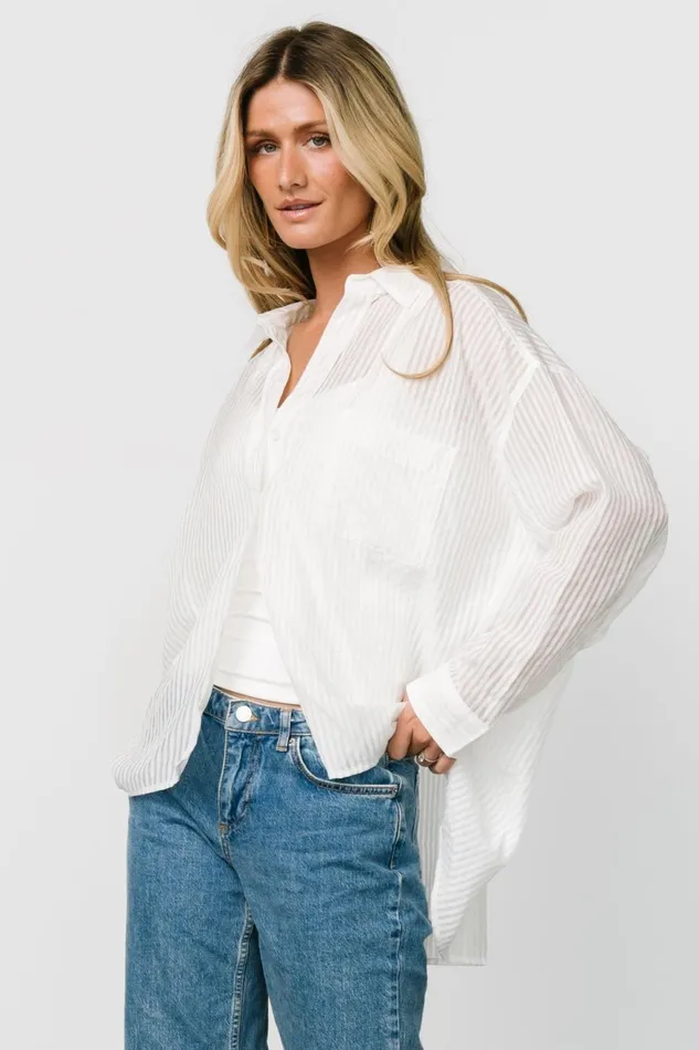 Women Blouses Shirts Baltic Born Sheldon Striped Oversized Top White Women Blouses Shirts Baltic Born Sheldon Striped Oversized Top White