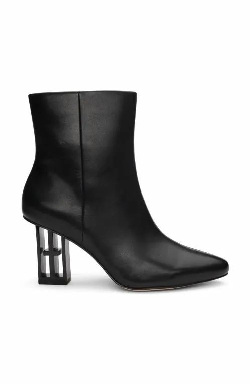 Women Boots Liverpool Los Angeles Claremont Icon Heel Side Zip Bootie Black