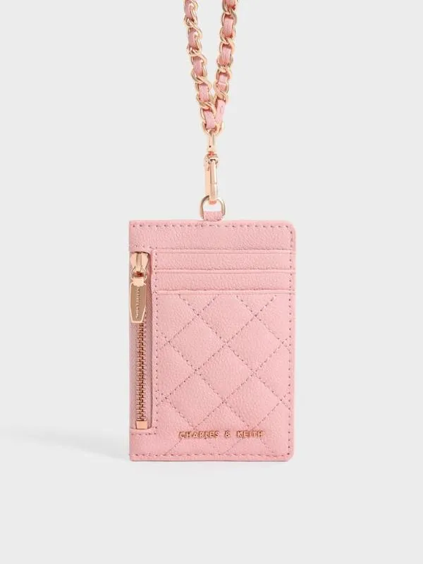 Women Braided Strap Card Holder 8211 Pink CHARLES and KEITH Card Holders