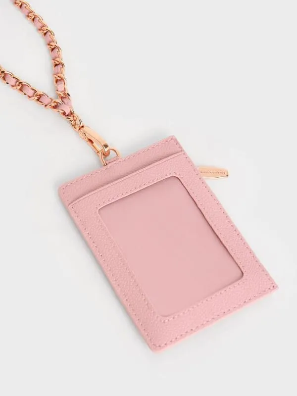 Women Braided Strap Card Holder 8211 Pink CHARLES and KEITH Card Holders