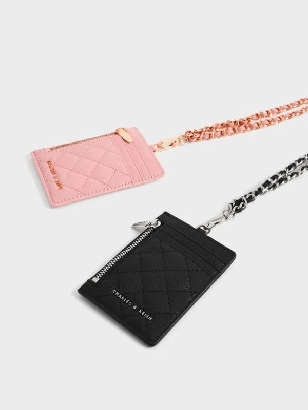 Women Braided Strap Card Holder 8211 Pink CHARLES and KEITH Card Holders