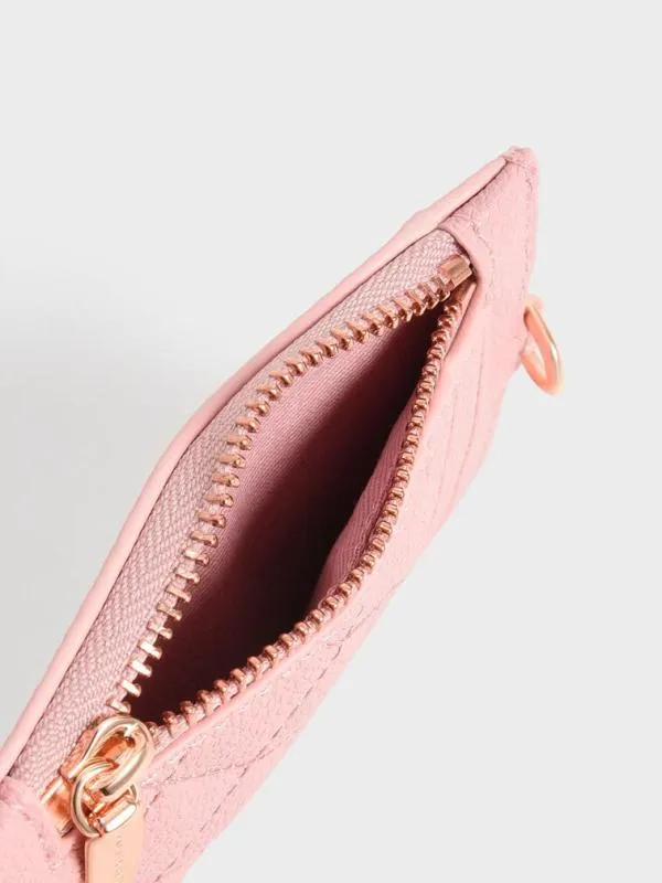 Women Braided Strap Card Holder 8211 Pink CHARLES and KEITH Card Holders