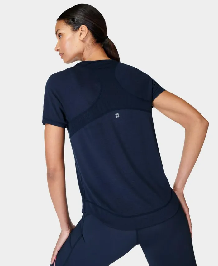 Women Breathe Easy Running TShirt Navy Blue Sweaty Betty TShirts