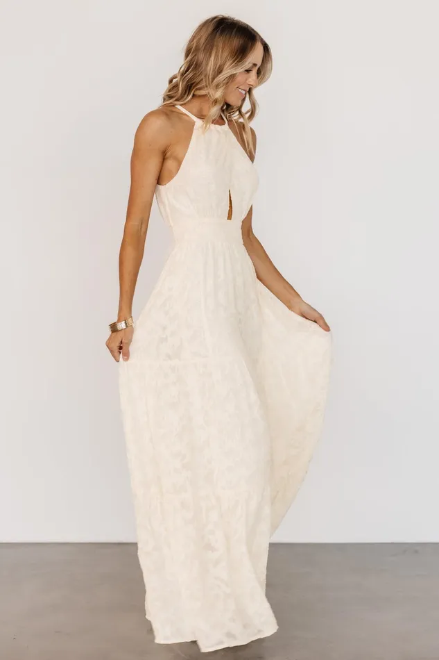 Women Bridal Baltic Born Eilish Embossed Maxi Dress Cream Women Bridal Baltic Born Eilish Embossed Maxi Dress Cream