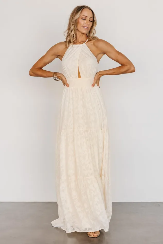 Women Bridal Baltic Born Eilish Embossed Maxi Dress Cream Women Bridal Baltic Born Eilish Embossed Maxi Dress Cream