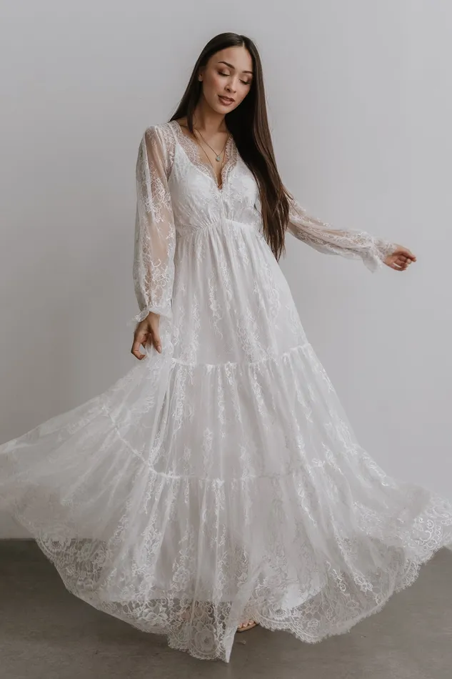 Women Bridal Baltic Born Gloria Lace Maxi Dress White