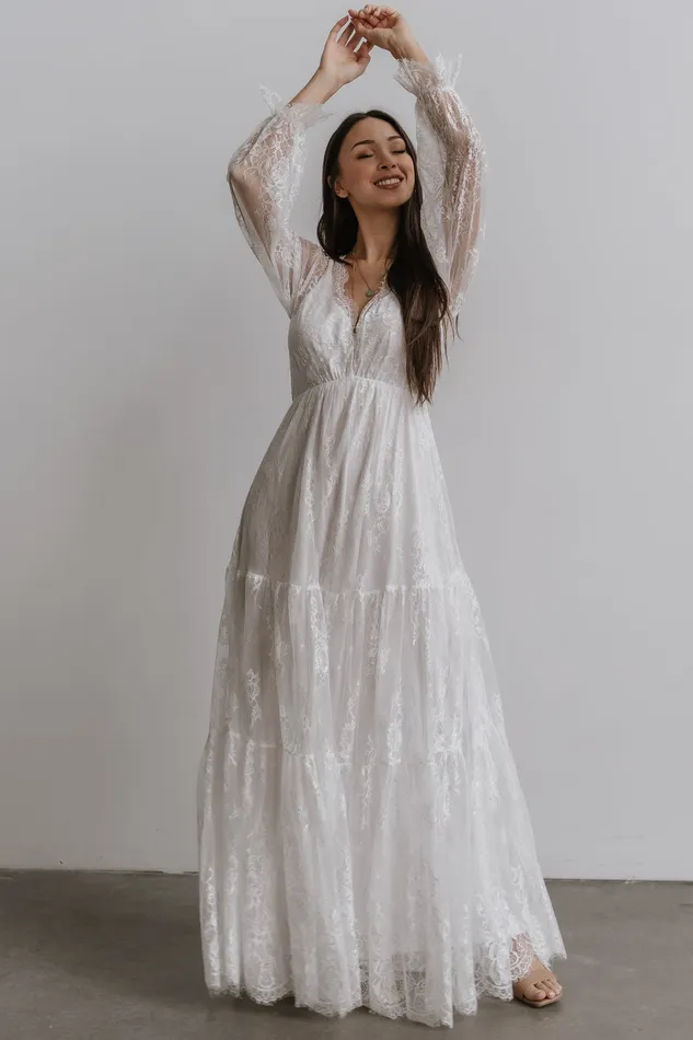 Women Bridal Baltic Born Gloria Lace Maxi Dress White