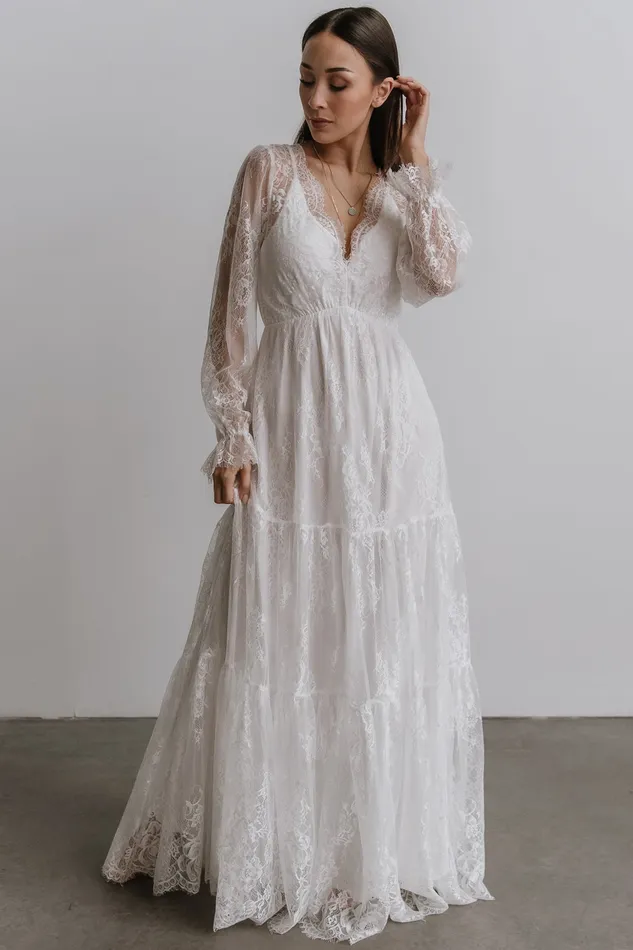 Women Bridal Baltic Born Gloria Lace Maxi Dress White