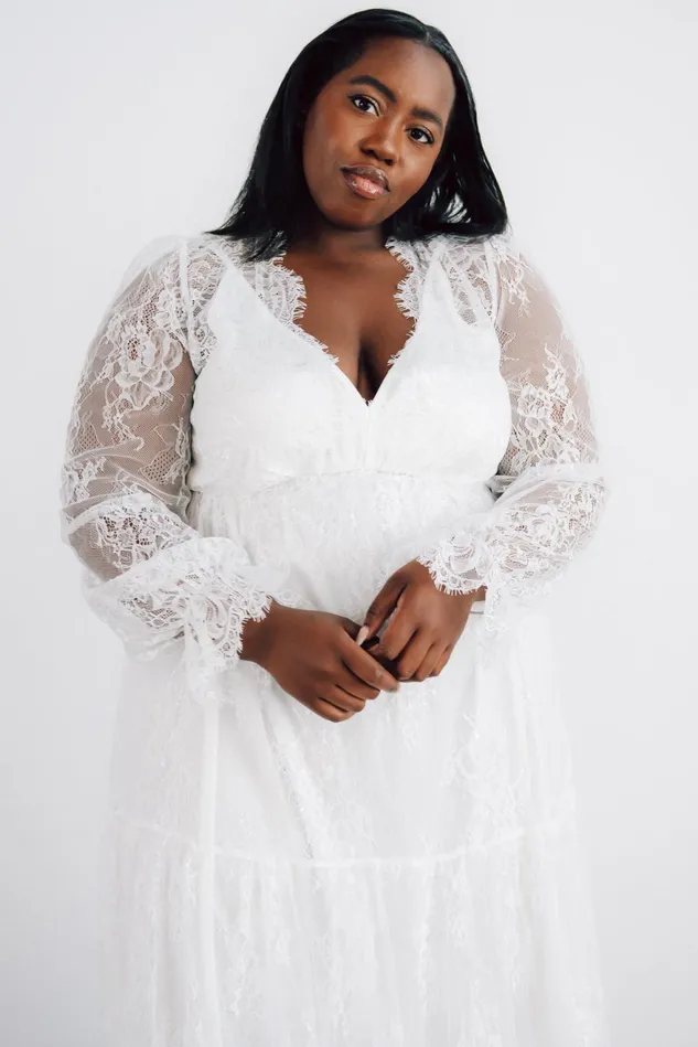 Women Bridal Baltic Born Gloria Lace Maxi Dress White