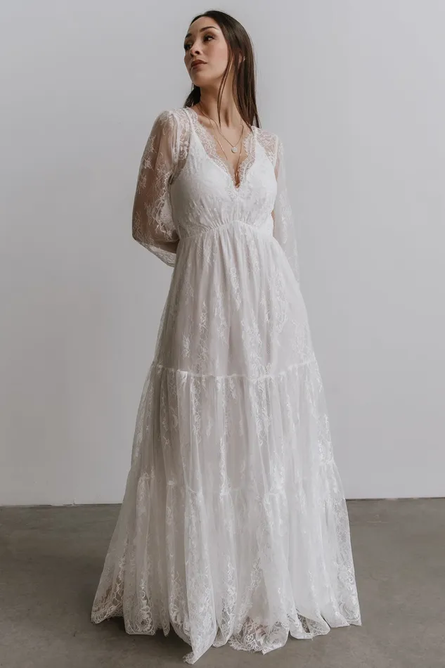 Women Bridal Baltic Born Gloria Lace Maxi Dress White