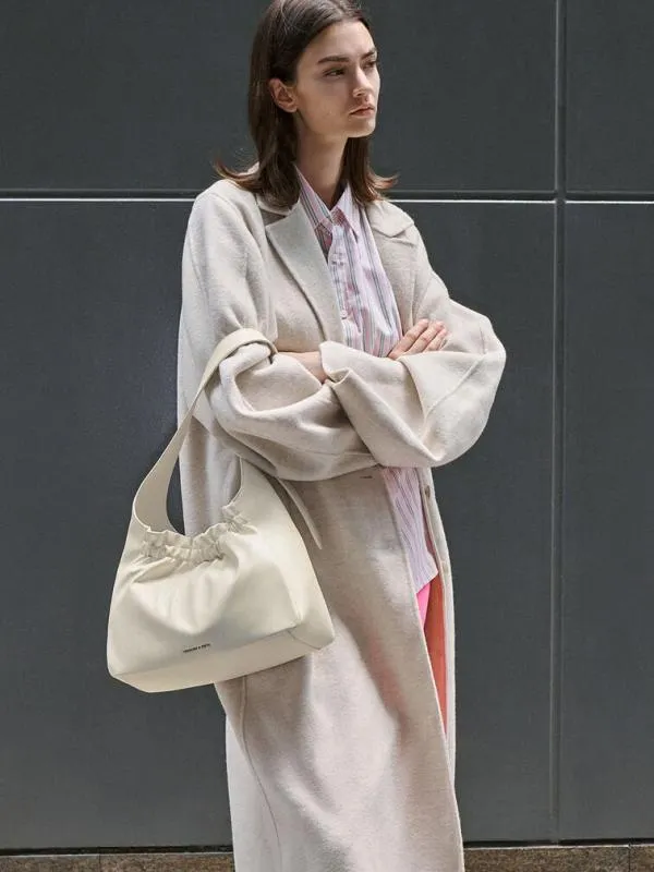 Women Brigette Ruched Shoulder Bag 8211 Cream CHARLES and KEITH Slouchy Bags