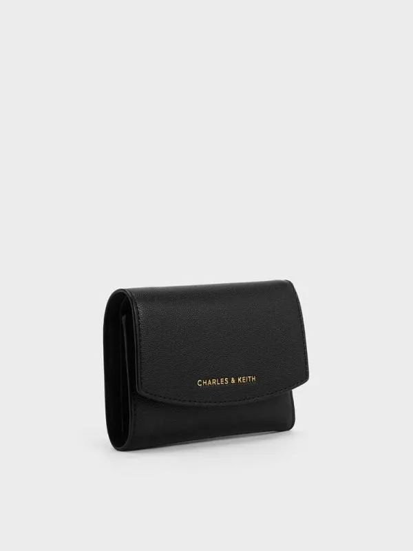Women Briony Curved Flap Wallet 8211 Black CHARLES and KEITH Small Wallets