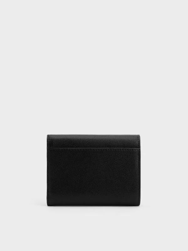 Women Briony Curved Flap Wallet 8211 Black CHARLES and KEITH Small Wallets