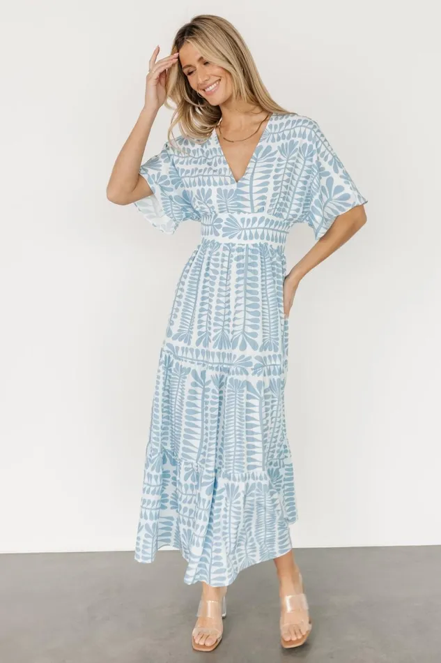 Women Bump Friendly Baltic Born Austin Kimono Dress Blue Print Women Bump Friendly Baltic Born Austin Kimono Dress Blue Print