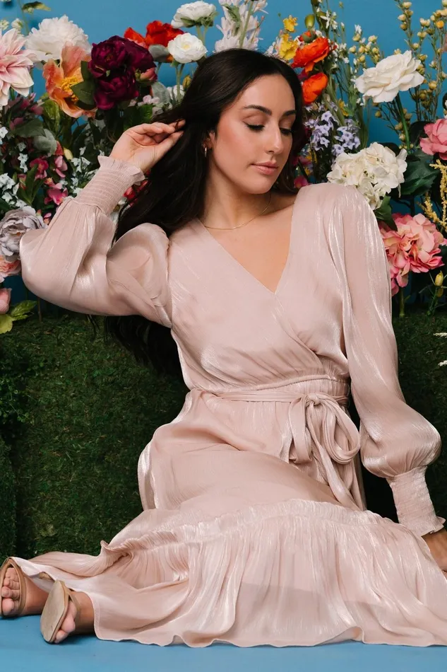 Women Bump Friendly Baltic Born Flynn Midi Dress Champagne Women Bump Friendly Baltic Born Flynn Midi Dress Champagne