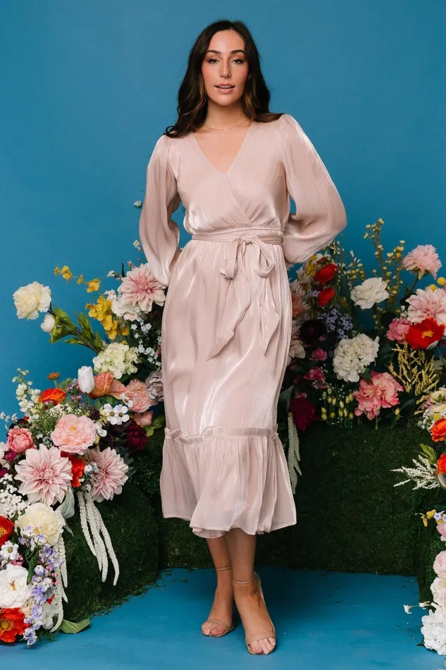 Women Bump Friendly Baltic Born Flynn Midi Dress Champagne Women Bump Friendly Baltic Born Flynn Midi Dress Champagne