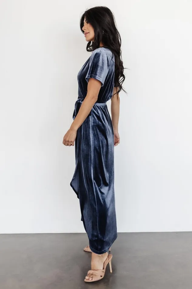Women Bump Friendly Baltic Born Nadine Velvet Midi Dress Blue Women Bump Friendly Baltic Born Nadine Velvet Midi Dress Blue