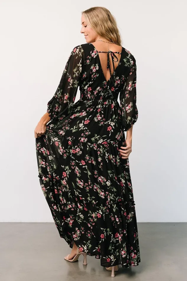 Women Bump Friendly Baltic Born Sawyer Tiered Maxi Dress Black Berry Women Bump Friendly Baltic Born Sawyer Tiered Maxi Dress Black Berry