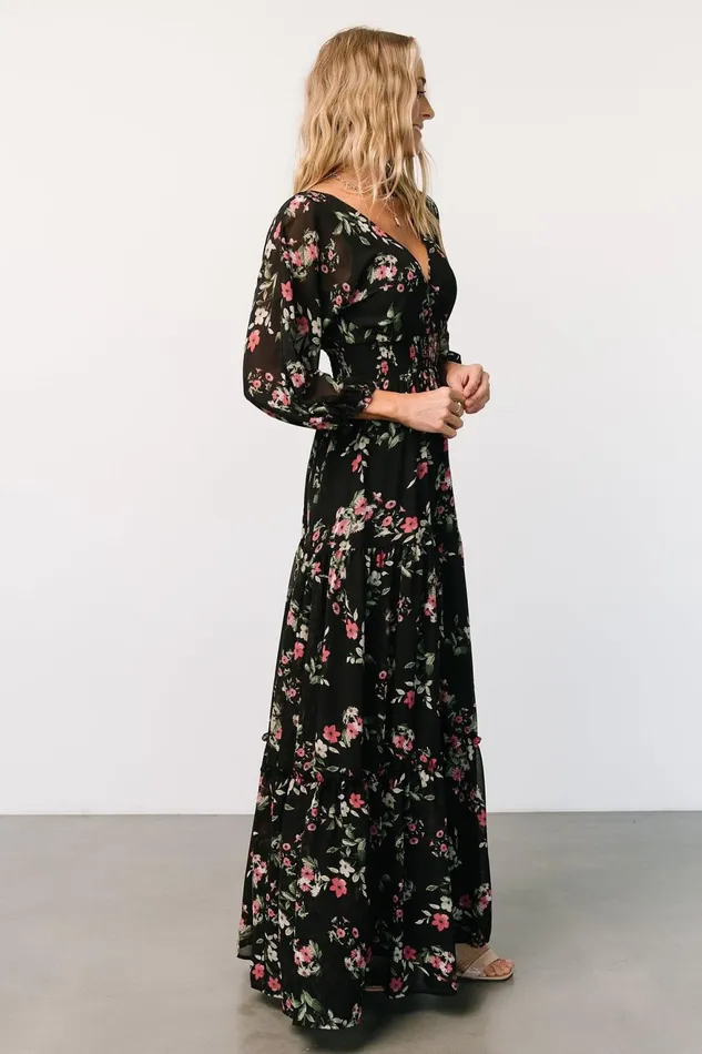 Women Bump Friendly Baltic Born Sawyer Tiered Maxi Dress Black Berry Women Bump Friendly Baltic Born Sawyer Tiered Maxi Dress Black Berry