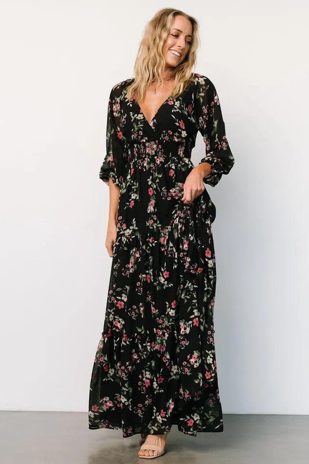 Women Bump Friendly Baltic Born Sawyer Tiered Maxi Dress Black Berry Women Bump Friendly Baltic Born Sawyer Tiered Maxi Dress Black Berry