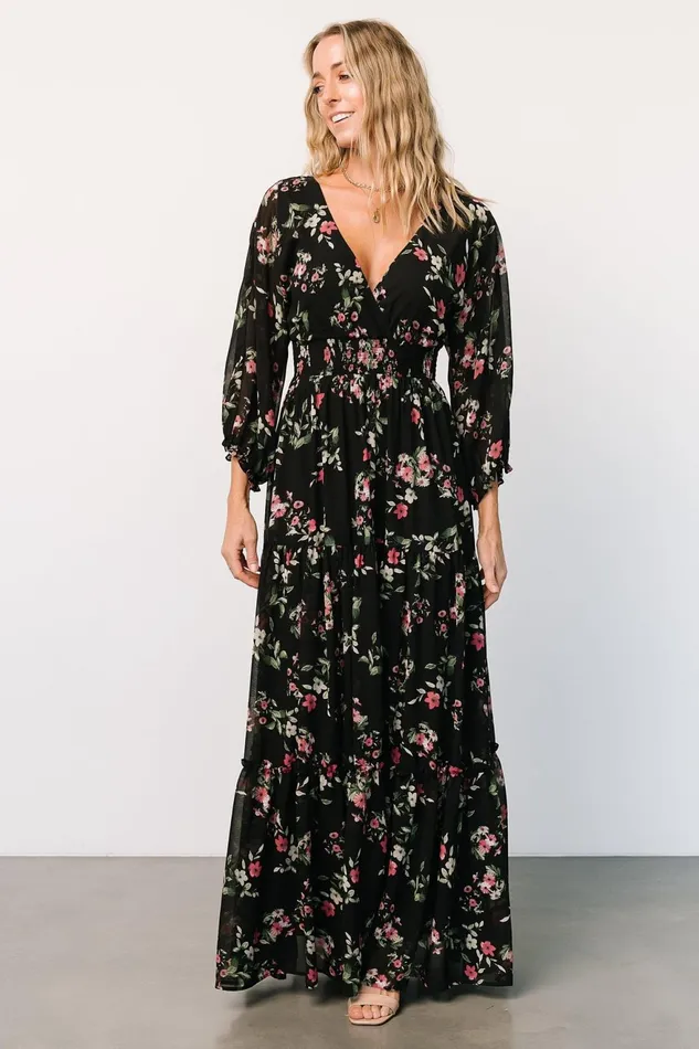 Women Bump Friendly Baltic Born Sawyer Tiered Maxi Dress Black Berry Women Bump Friendly Baltic Born Sawyer Tiered Maxi Dress Black Berry