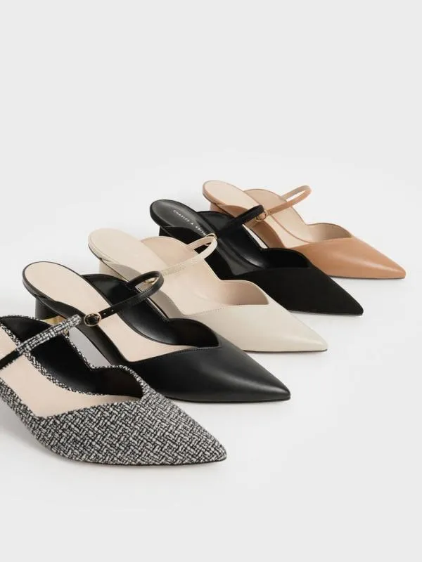 Women Cammie Metallic Sculptural Heel Mules 8211 Black CHARLES and KEITH Heels Women Cammie Metallic Sculptural Heel Mules 8211 Black CHARLES and KEITH Heels