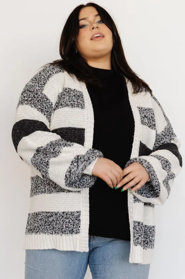 Women Cardigans Baltic Born Banff Stripe Cardigan Black Ivory Women Cardigans Baltic Born Banff Stripe Cardigan Black Ivory