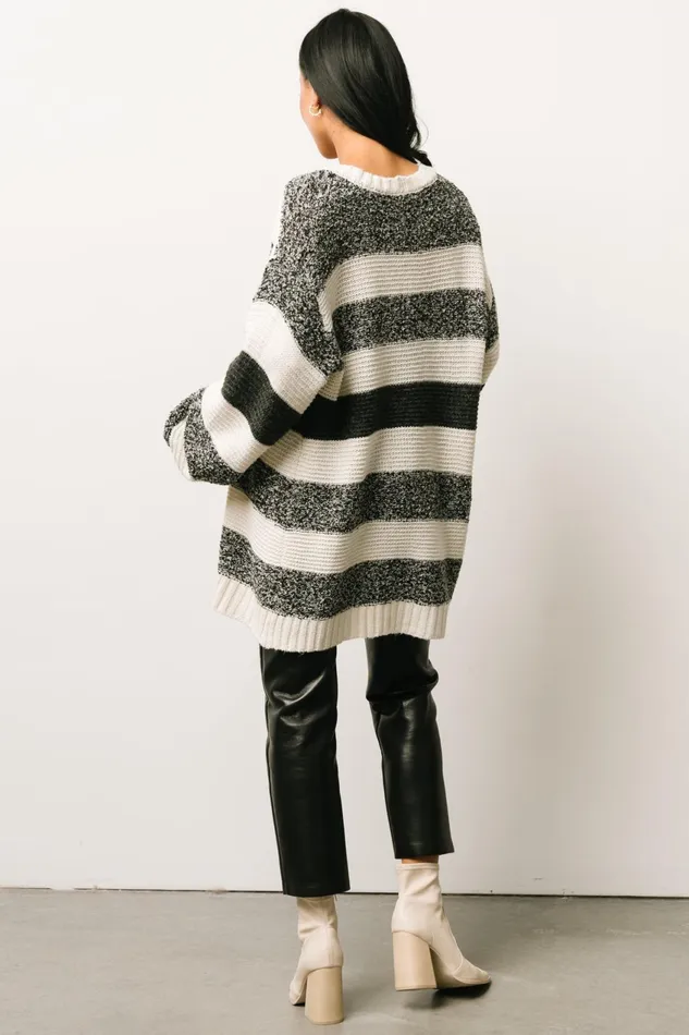 Women Cardigans Baltic Born Banff Stripe Cardigan Black Ivory Women Cardigans Baltic Born Banff Stripe Cardigan Black Ivory