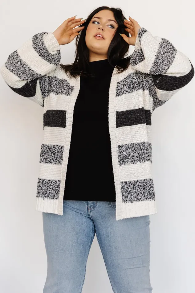 Women Cardigans Baltic Born Banff Stripe Cardigan Black Ivory Women Cardigans Baltic Born Banff Stripe Cardigan Black Ivory