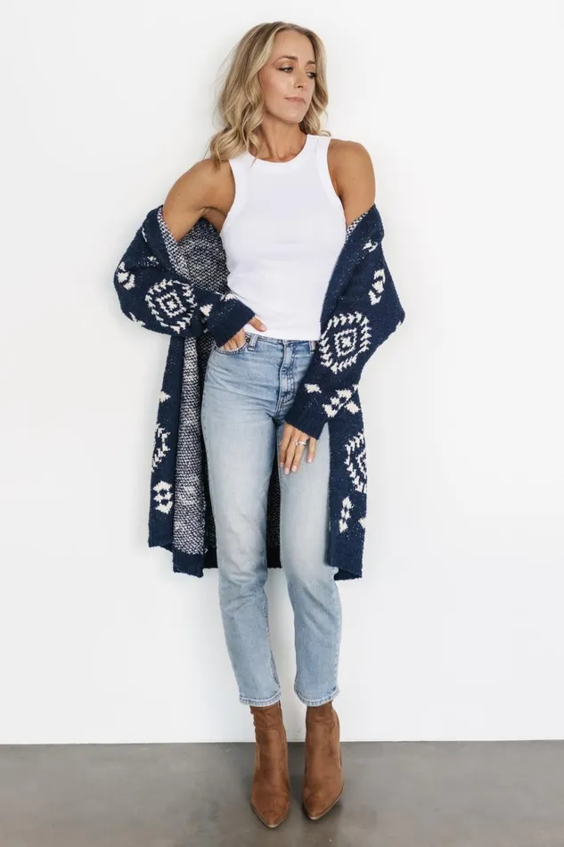 Women Cardigans Baltic Born Missoula Oversized Cardigan Navy Ivory Women Cardigans Baltic Born Missoula Oversized Cardigan Navy Ivory