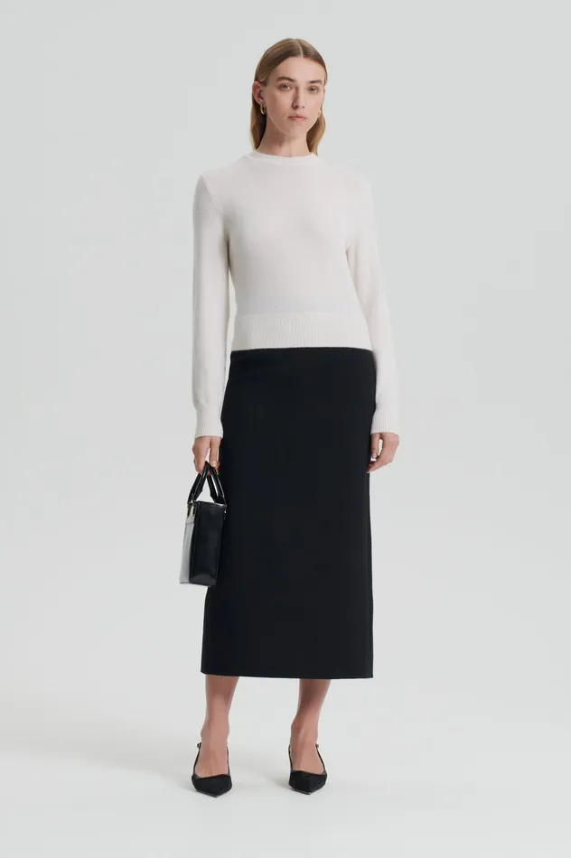Women CASHMERE CREW SWEATER CHALK Sweaters Scanlan Theodore