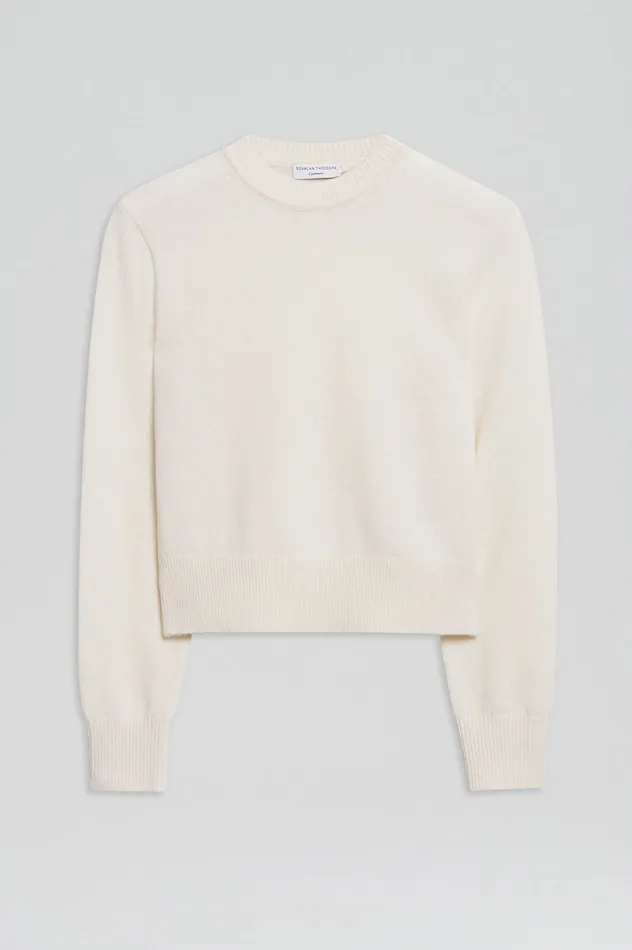 Women CASHMERE CREW SWEATER CHALK Sweaters Scanlan Theodore Women CASHMERE CREW SWEATER CHALK Sweaters Scanlan Theodore