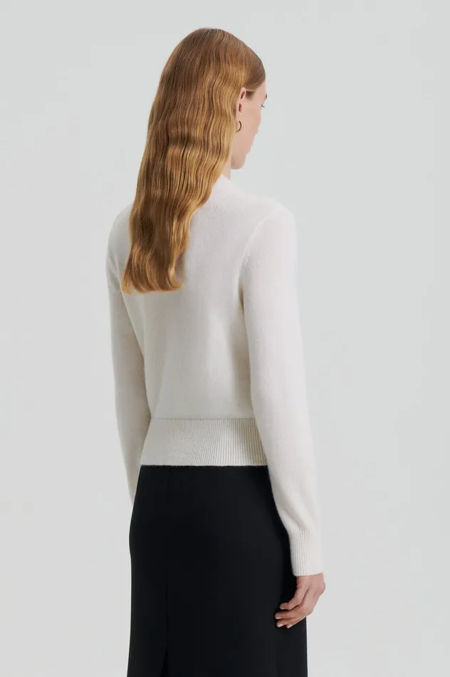 Women CASHMERE CREW SWEATER CHALK Sweaters Scanlan Theodore Women CASHMERE CREW SWEATER CHALK Sweaters Scanlan Theodore